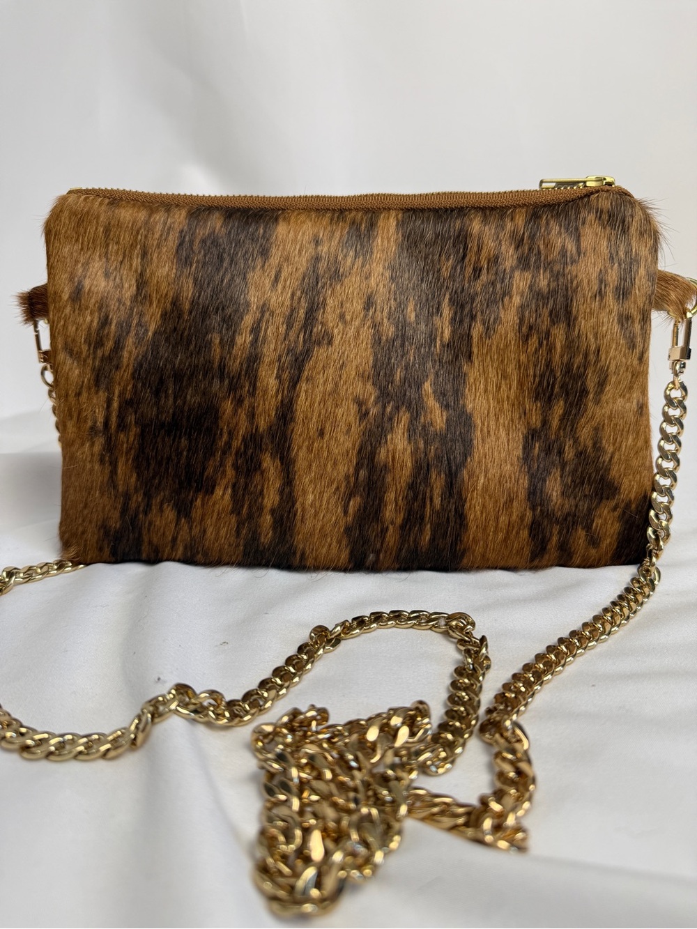 Parker and Hyde Brazilian Hair on Hide Crossbody bag in Striped Cow